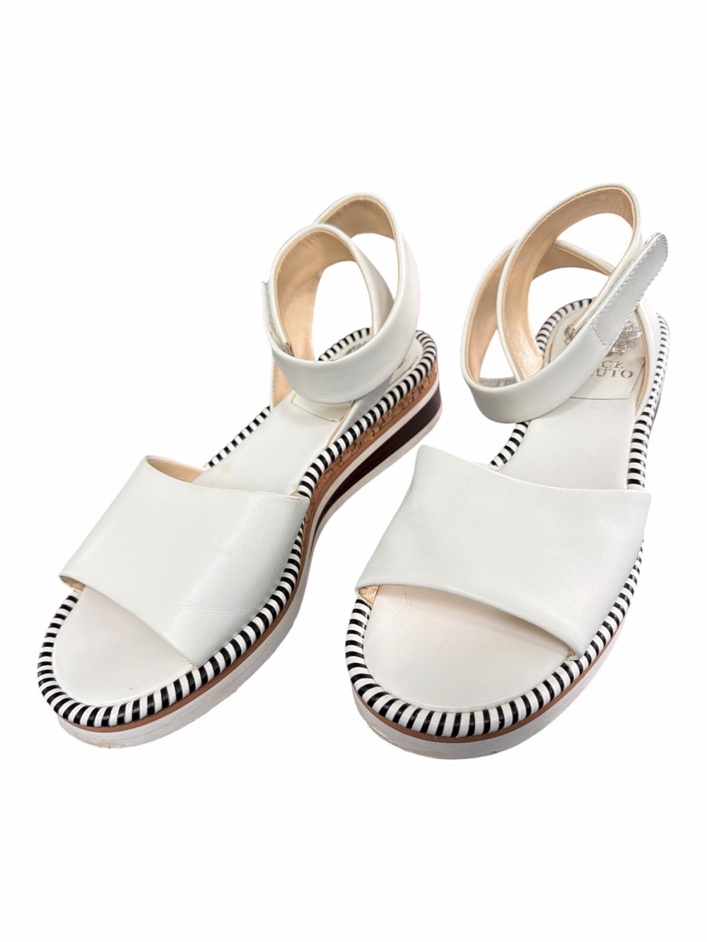 Vince Camuto |White Leather Platform Sandals |Size 7M |Resort Summer - Picture 8 of 11